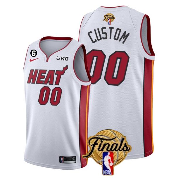Youth Miami Heat Active Player Custom White 2023 Finals Association Edition With NO.6 Patch Stitched Basketball Jersey